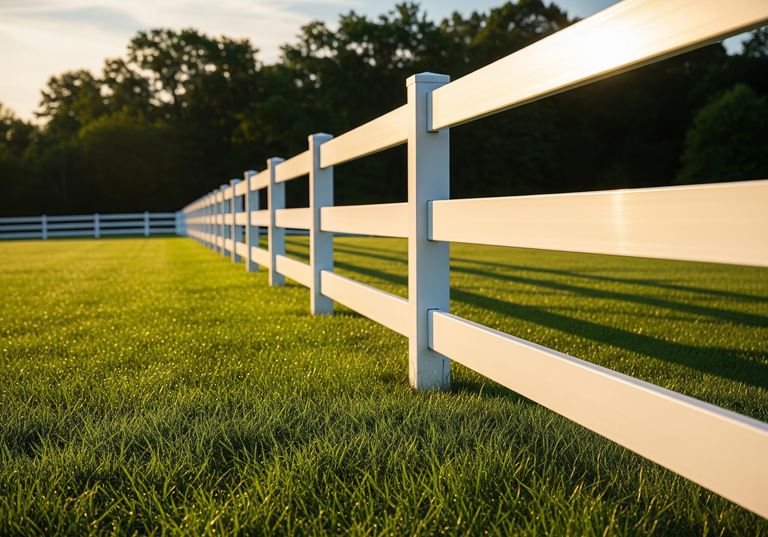 Vinyl Post and rail fence installation in new jersey farms & horse ranches